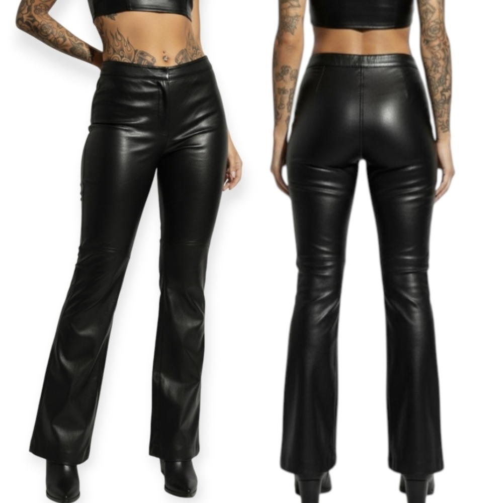 Maxima Black Leather Pants